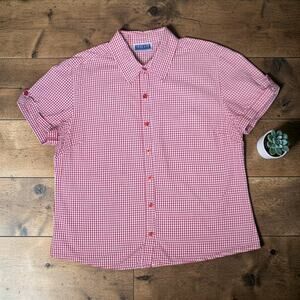 Y2K 90's ERIKA AND CO Red Gingham Button Front Top Shirt Blouse S M